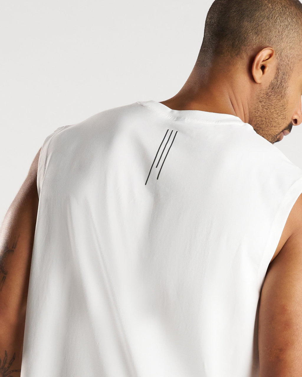 Core Oversized Muscle Tank - White
